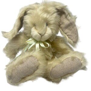 Mary Meyer Bunny Rabbit Plush Floppy Ear Long Hair 1998 Burlap Feet Ears 13 Inch